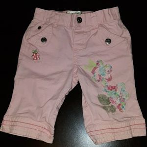 Girls 18month pink high leg cotton pants w/design